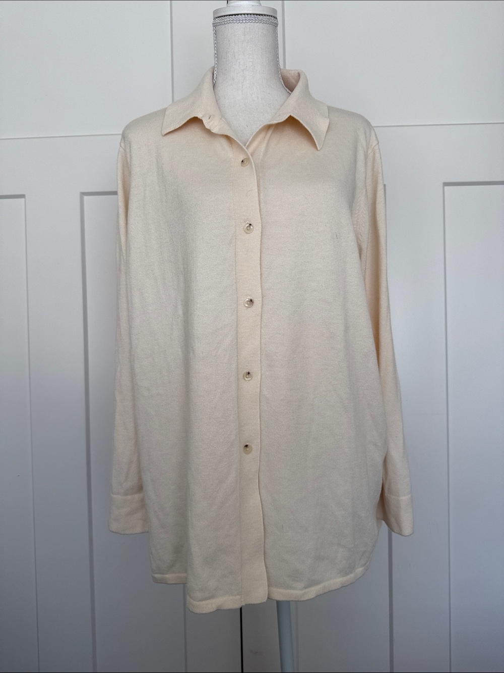 Victoria’s Secret Classic OfWhite Button-Down Knit Sweater Cardigan Size M